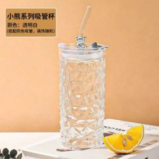 Cốc Thủy Tinh Có Ống Hút Nắp Đậy Gấu 400ml ( THÙNG 80C ) Cốc Thủy Tinh Có Ống Hút Nắp Đậy Gấu 400ml ( THÙNG 80C )