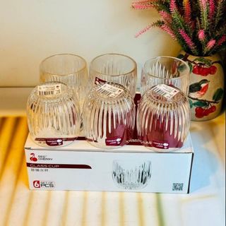 Bộ 6 Cốc Thủy Tinh bí Sọc Trắng 280ml XM21A ( THÙNG 12B ) Bộ 6 Cốc Thủy Tinh bí Sọc Trắng 280ml XM21A ( THÙNG 12B )