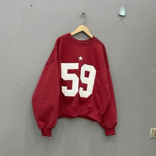Áo SWEATER thêu nổi số 32 và 59 chất nỉ bông form rộng Freesize 70kg