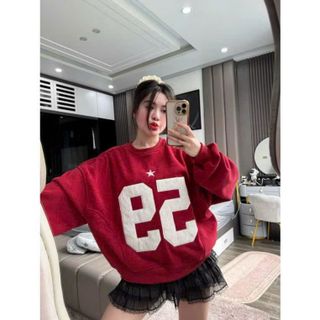 Áo SWEATER thêu nổi số 32 và 59 chất nỉ bông form rộng Freesize 70kg