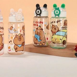 Bình nhựa CAPYBARA tai gấu 500ml (THÙNG 100C)