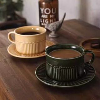 Cốc Gốm Sứ Kèm Đĩa Kê Vuông TS03 (THÙNG 30C)